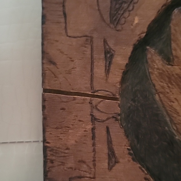 Antique Flemish Art Pyrography Native American Indian Chief 867 - Picture 6 of 13